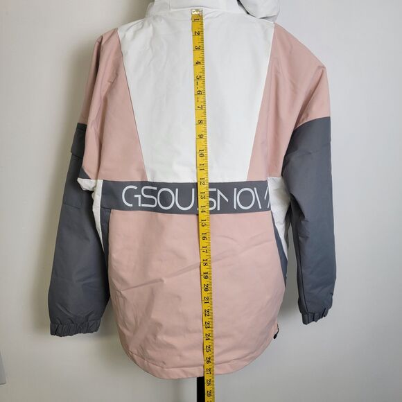 Gsou Snow Womens Pink/White Kangaroo Waterproof Baggy Snowboard Anarak Jacket S - Picture 7 of 16